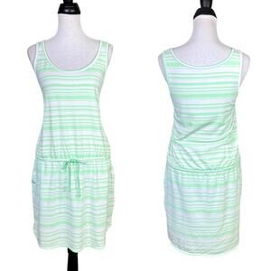 New York & Company NWT Neon Green Stripe Sleeveless Mini Tank Dress Coverup